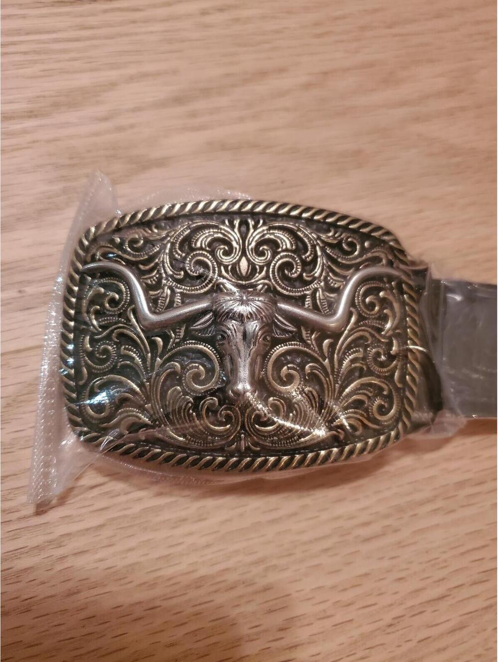 Western Style Belt with Bull Head Buckle